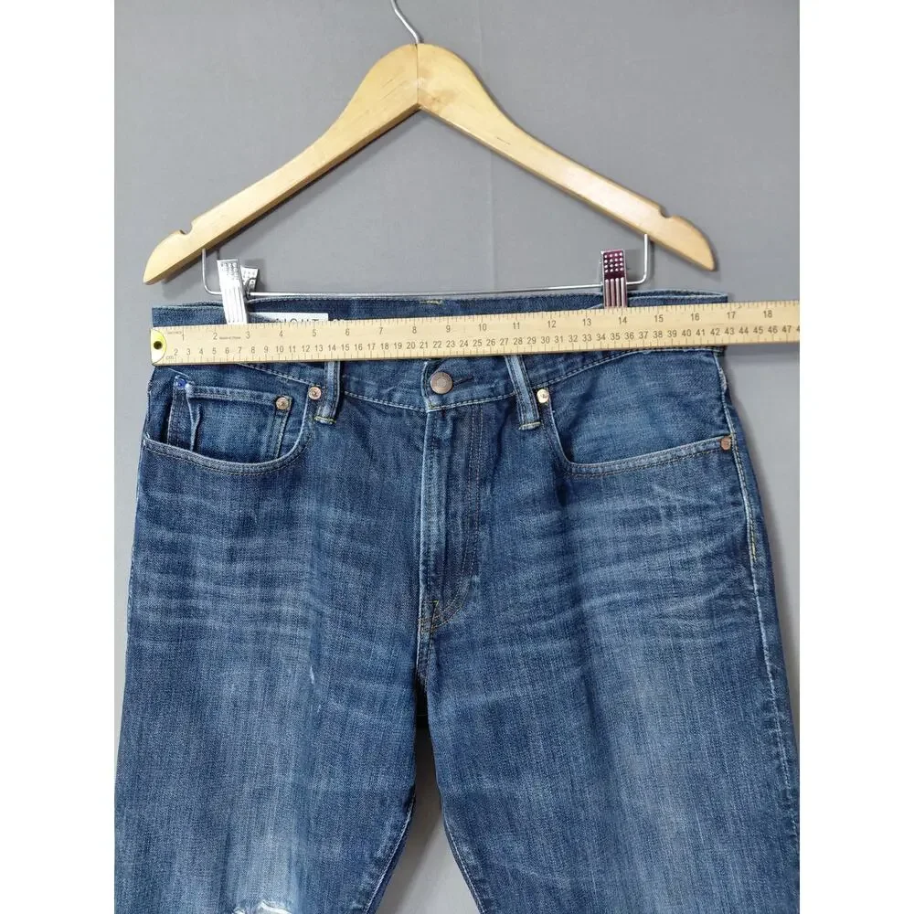 Gap 1969 Straight Blue Distressed Medium Wash Jeans Men Size W33 L30